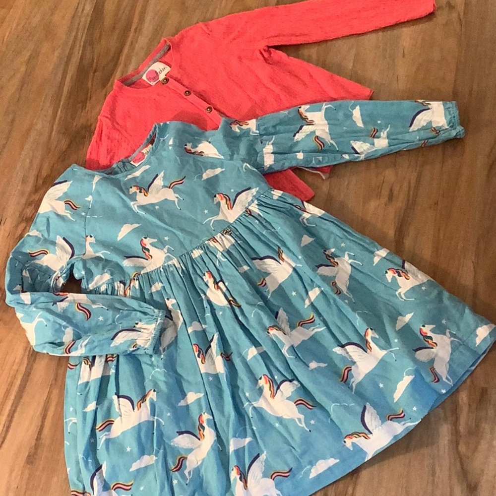 Unicorn dress and swing cardigan